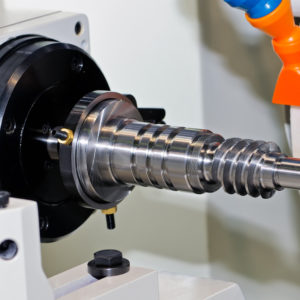 Spindle on an industrial lathe.